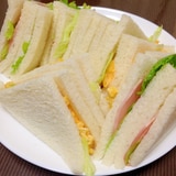 朝食に☆エッグレタスとハムレタスのサンドイッチ